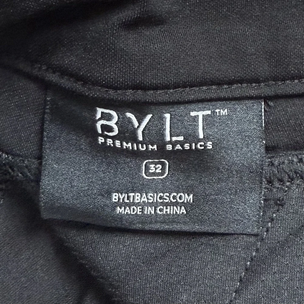 BYLT Men's 32 (Actual 30x30) Black Slim Fit Performance Pants